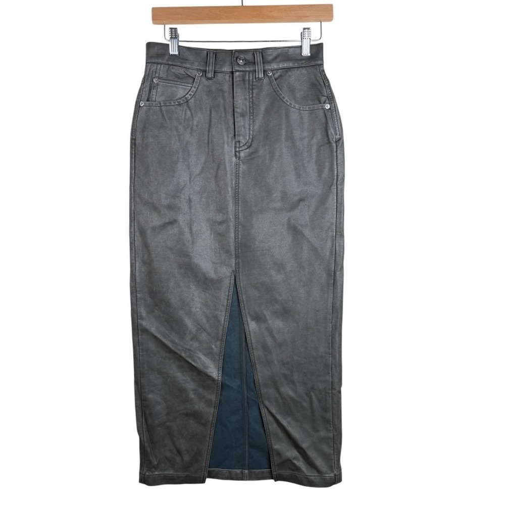 NWT We The Free Nothing Better Vegan Maxi Skirt Size 0 Charcoal Black